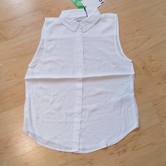 ICHI Ihmain Sleeveless Collared Top Shirt Blouse M - Picture 8 of 16